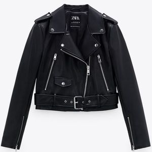 NWT Zara Faux Leather Bike Jacket. TRF